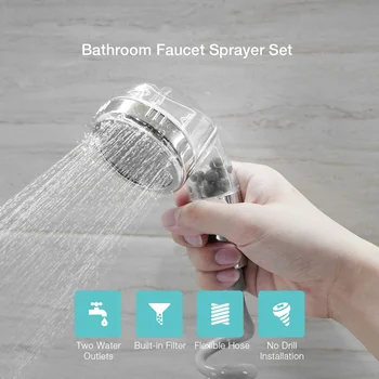 Bathroom Wash Face Basin Water Faucet Tap External Shower Head Set Filter Function Hair Washing Shower Rinser Extension Kits
Bathroom Wash Face Basin Water Faucet Tap External Shower Head Set Filter Function Hair Washing Shower Rinser Extension Kits
