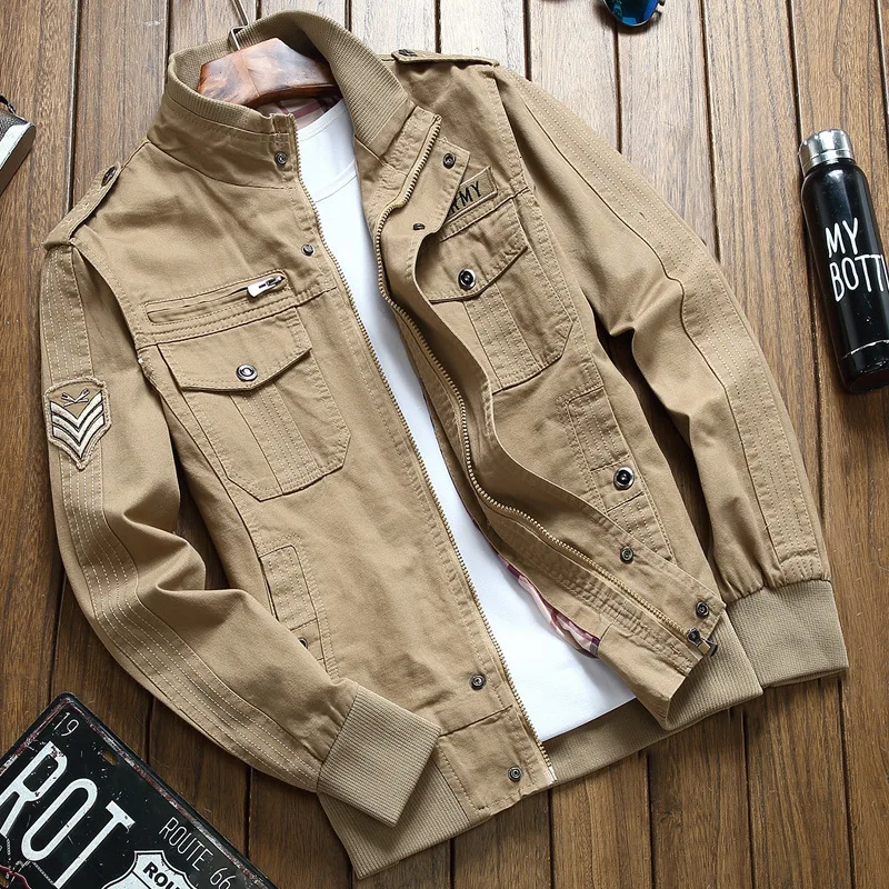 Man Jacket Pilot Leisure Time Work Clothes Jacket Youth Will Code Uniform Loose Coat Male Army Green
Man Jacket Pilot Leisure Time Work Clothes Jacket Youth Will Code Uniform Loose Coat Male Army Green