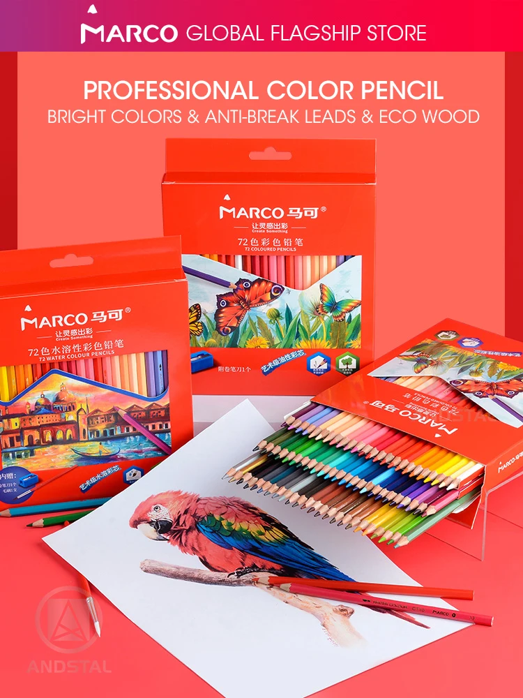 Marco 36/48/72 Colors Professional Color Pencils oil/Aqua Color Pencil drawing watercolor water Colored Pencils for School
Marco 36/48/72 Colors Professional Color Pencils oil/Aqua Color Pencil drawing watercolor water Colored Pencils for School