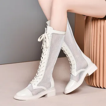 Karinluna Brand New Brand Chunky Heels Knee High Shoes Women Summer Sandal Boots Woman
Karinluna Brand New Brand Chunky Heels Knee High Shoes Women Summer Sandal Boots Woman