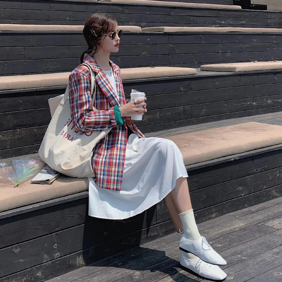 Photo Shoot Main Push Ulzzang Weep Yafeng Color Plaid Double Breasted Vintage Accent Small Suit Short Coat Women's
Photo Shoot Main Push Ulzzang Weep Yafeng Color Plaid Double Breasted Vintage Accent Small Suit Short Coat Women's