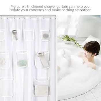 PVC Eco-Friendly Waterproof Quick Dry Mesh Pockets Curtain Bathroom Curtain Curtains Shower Curtain Toilet Window Hooks
PVC Eco-Friendly Waterproof Quick Dry Mesh Pockets Curtain Bathroom Curtain Curtains Shower Curtain Toilet Window Hooks