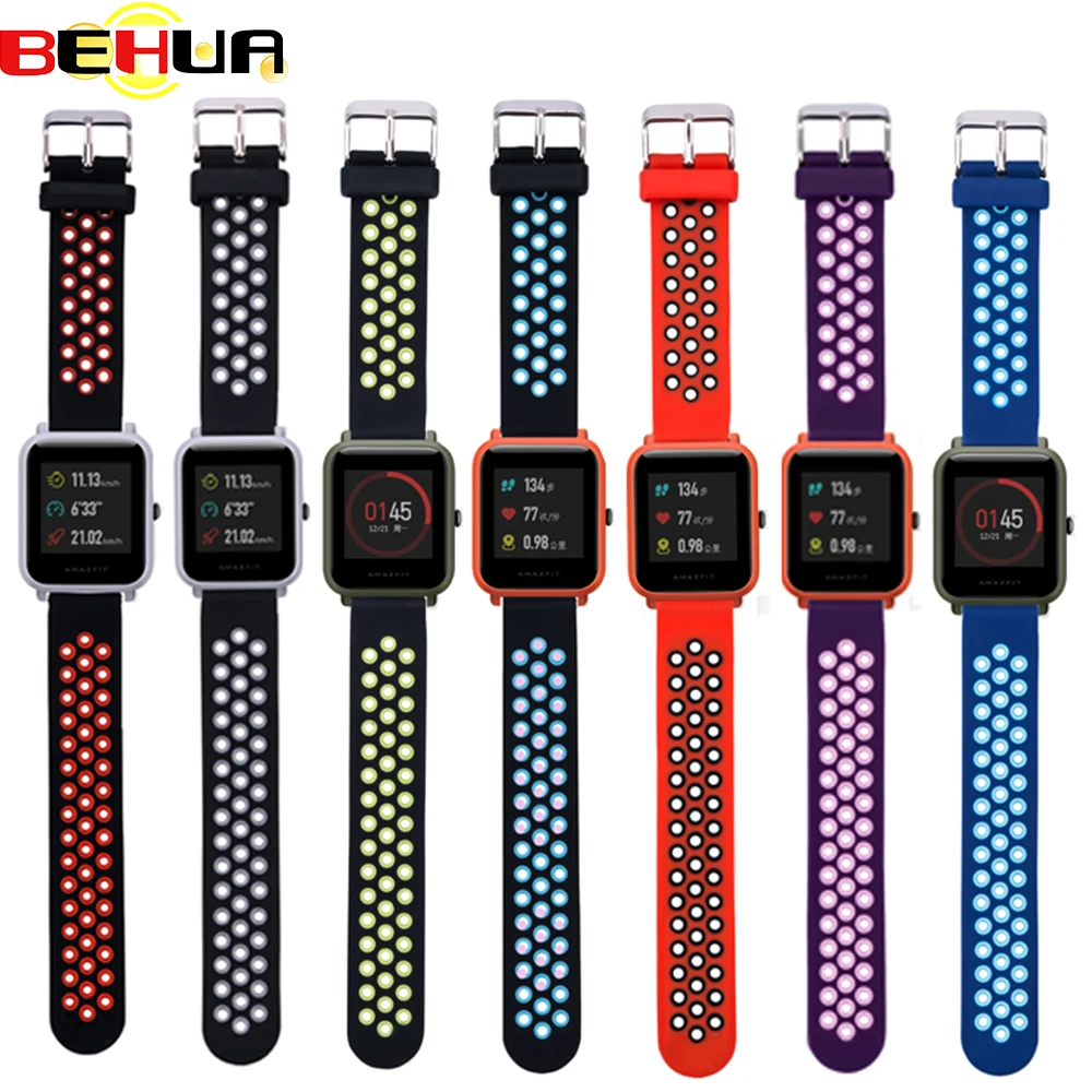 

20mm New Sport Silicone Wrist Strap For Xiaomi Huami Amazfit GTS Bip BIT PACE Lite Youth Watch Wearable Wrist Bracelet Watchband