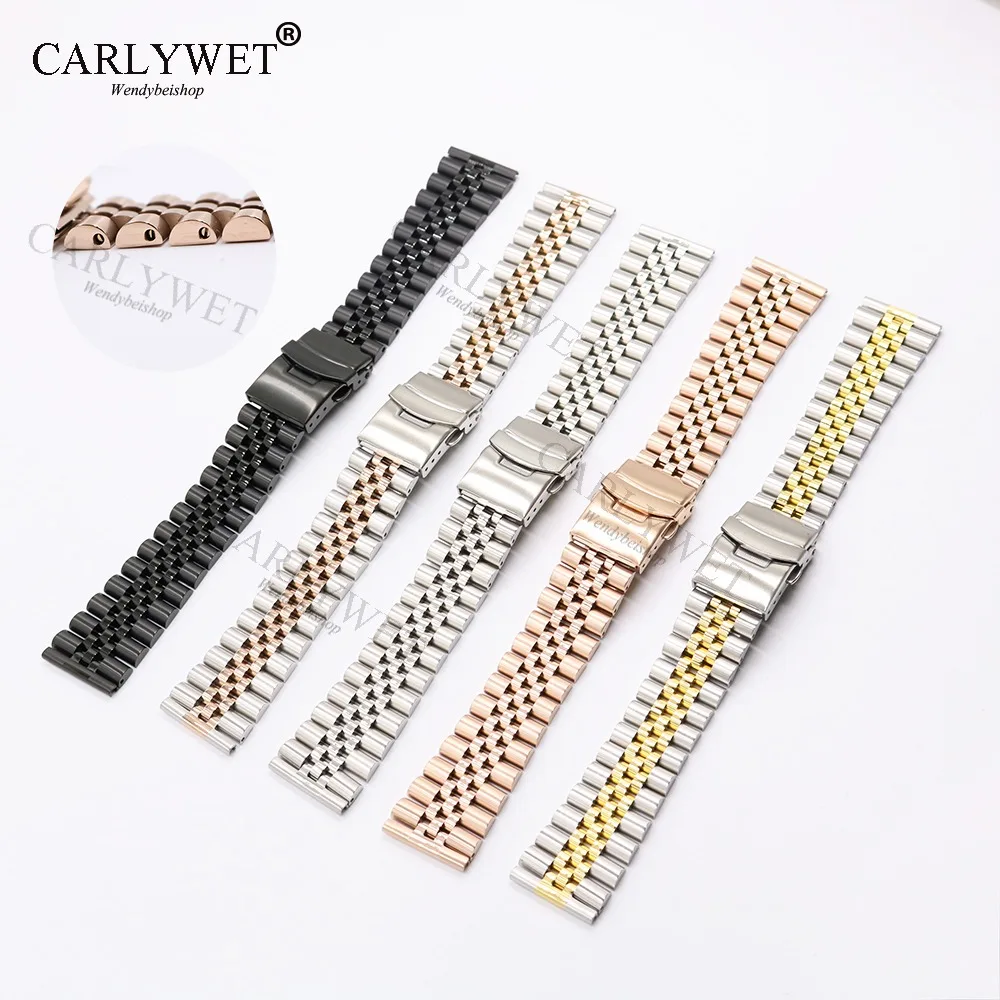 CARLYWET 22mm Two Tone Rose Gold Straight End Solid Screw Links Replacement Watch Band Strap Jubilee Bracelet For Seiko Omega
CARLYWET 22mm Two Tone Rose Gold Straight End Solid Screw Links Replacement Watch Band Strap Jubilee Bracelet For Seiko Omega