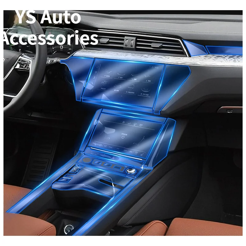 

Car Interior Center Console Transparent TPU Protective film Anti-scratch Repair film Accessories Refit For Audi e-tron 2020 2021