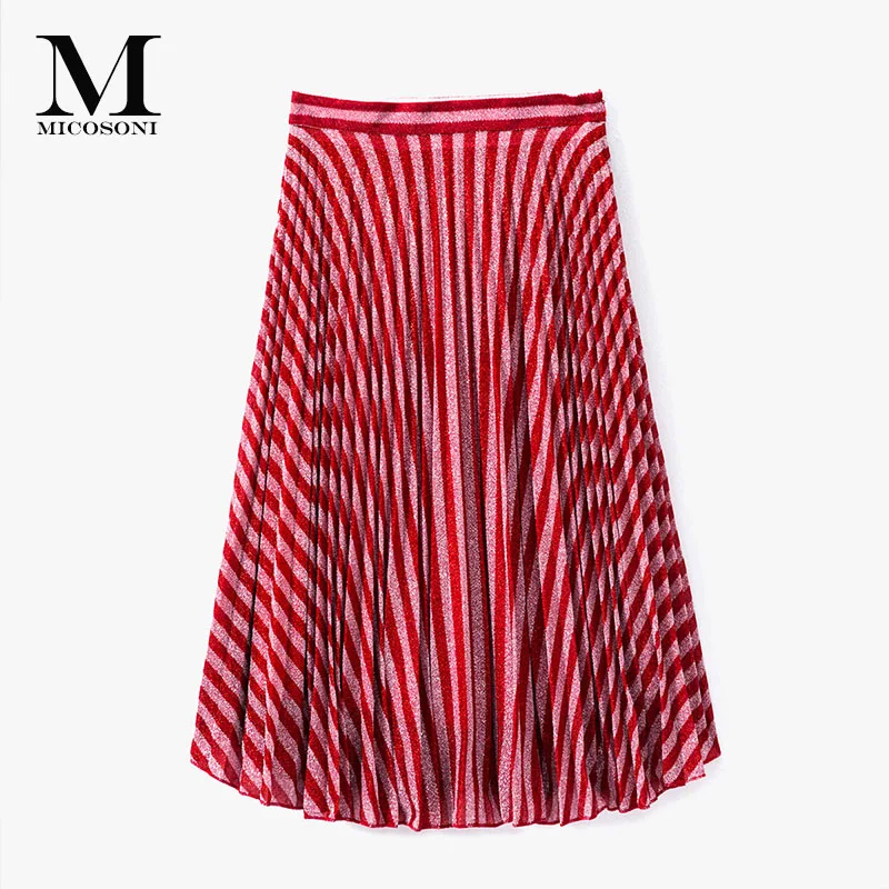 Micosoni High-end Brand 2018 Summer New Product Quality Italian Knitting Fashion Style Silver Stripe A-Line Large Pleated Skirts
Micosoni High-end Brand 2018 Summer New Product Quality Italian Knitting Fashion Style Silver Stripe A-Line Large Pleated Skirts