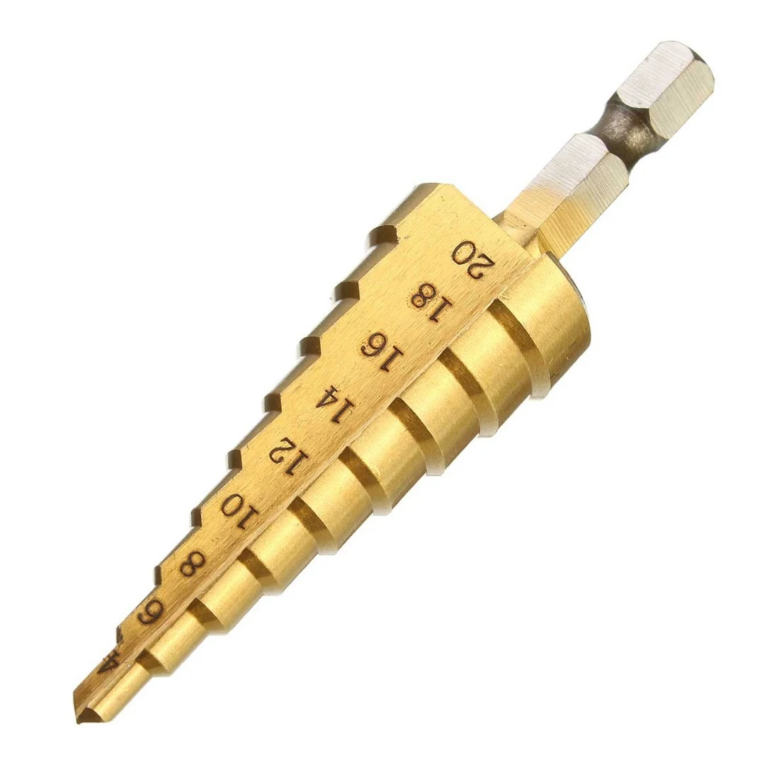 4-20mm HSS Titanium Coated Step Drill Bit Drilling Power Tools for Metal High Speed Steel Wood Hole Cutter Cone Drill
4-20mm HSS Titanium Coated Step Drill Bit Drilling Power Tools for Metal High Speed Steel Wood Hole Cutter Cone Drill