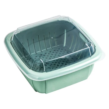 Multifunction Double-layer Drain Basket with Lid Plastic Fruit Storage Basket Kitchen Refrigerator Drain Storage Box HKS 
Multifunction Double-layer Drain Basket with Lid Plastic Fruit Storage Basket Kitchen Refrigerator Drain Storage Box HKS