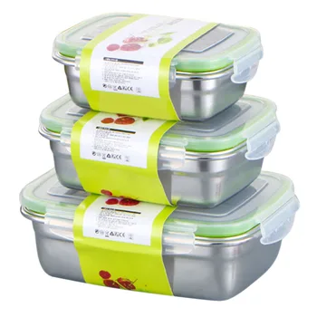 Food Containers Lunch Containers Stainless Steel 3 Pcs Preservation Leak Proof Food Storage Container Bento Box
Food Containers Lunch Containers Stainless Steel 3 Pcs Preservation Leak Proof Food Storage Container Bento Box