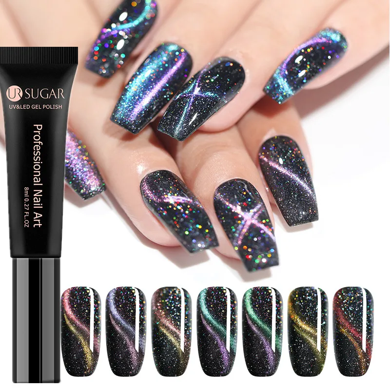 UR SUGAR 8ml 3D Holographic Cat Eyes UV Gel Polish Soak Off Magnetic Nail Varnish Nail Art Semi Permanent Led UV Gel Varnish
UR SUGAR 8ml 3D Holographic Cat Eyes UV Gel Polish Soak Off Magnetic Nail Varnish Nail Art Semi Permanent Led UV Gel Varnish