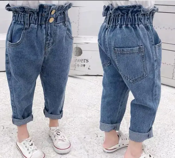 Фото 2019 г. Весенне-осенние джинсы для девочек эксклюзивная одежда маленьких осенние
