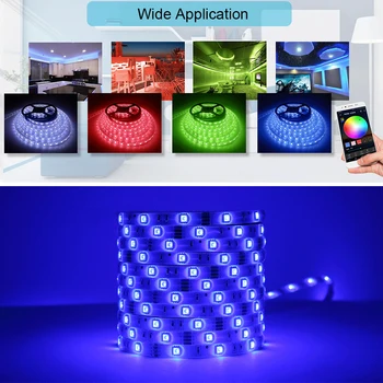 RGB LED Strip Lights IR Remote Control Wi-Fi Controller Smart APP Voice Control Timer Color Changing 5050 LED Lights for Party
RGB LED Strip Lights IR Remote Control Wi-Fi Controller Smart APP Voice Control Timer Color Changing 5050 LED Lights for Party