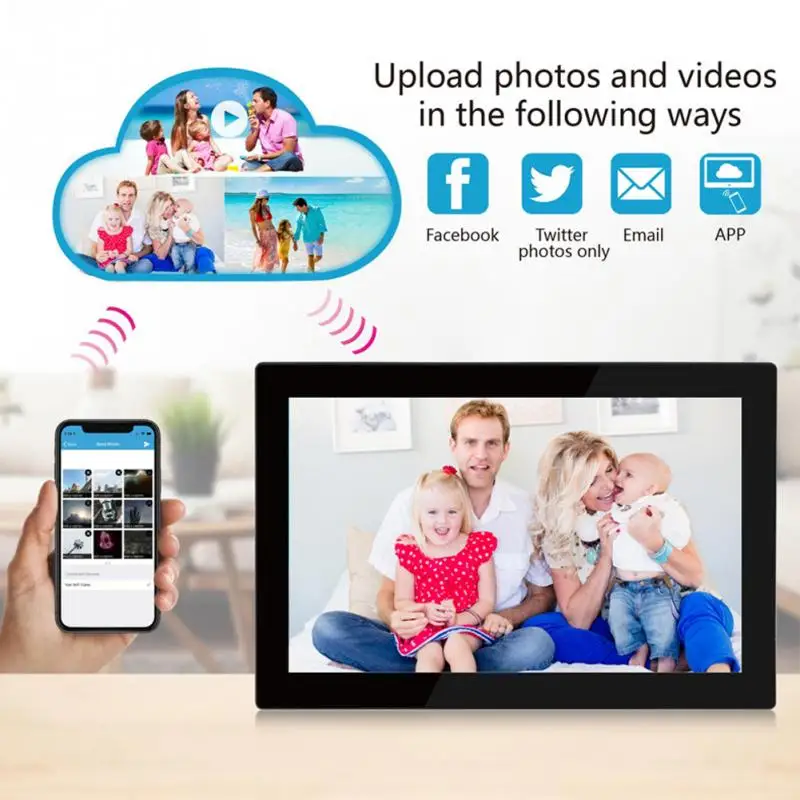 10 Inch 16GB Smart WiFi Digital Picture Frame Send Photos from Anywhere in The World Touch Screen IPS LCD Panel Wall-Mountable
10 Inch 16GB Smart WiFi Digital Picture Frame Send Photos from Anywhere in The World Touch Screen IPS LCD Panel Wall-Mountable