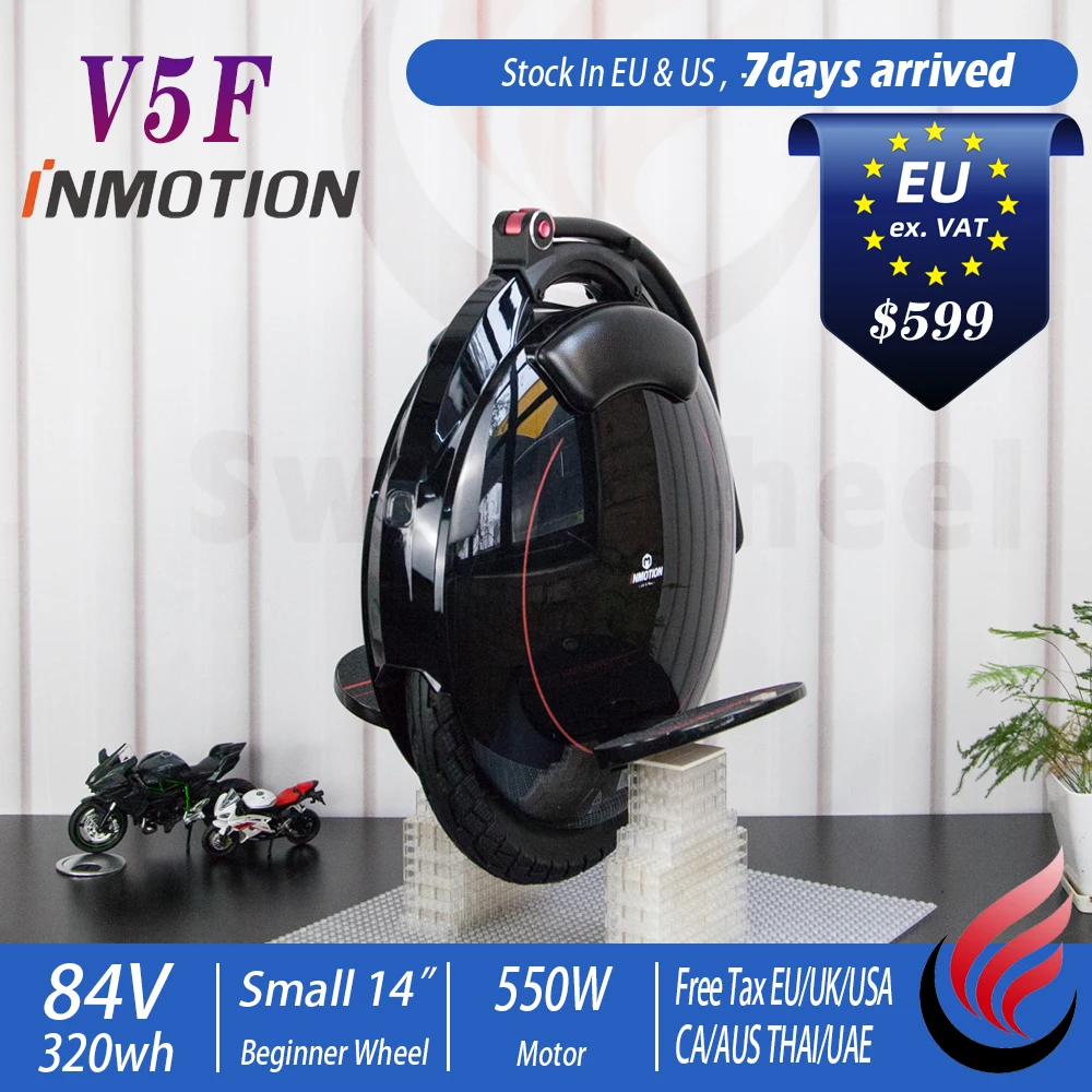 

INMOTION V5F Electric Unicycle 14inch 550W 320Wh 84V Beginner Kid Self-Balance Electric Scooter Stock in EU US Free Shipping