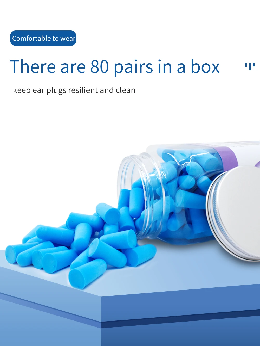 Generic 80 Pairs Earplugs Antinoise Sleeping Plugs Sleeping Ear