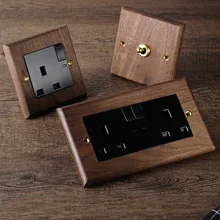 86 Type Black Walnut Wall Light Switch Retro Brass Toggle Switch 13A British Wall Socket Panel Power Outlet
86 Type Black Walnut Wall Light Switch Retro Brass Toggle Switch 13A British Wall Socket Panel Power Outlet