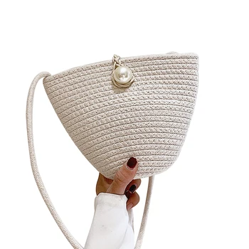 Women Summer Straw Shoulder Bag Wild Fashion Bucket Bag Crossbody Purse with Pearl Buckle
Women Summer Straw Shoulder Bag Wild Fashion Bucket Bag Crossbody Purse with Pearl Buckle