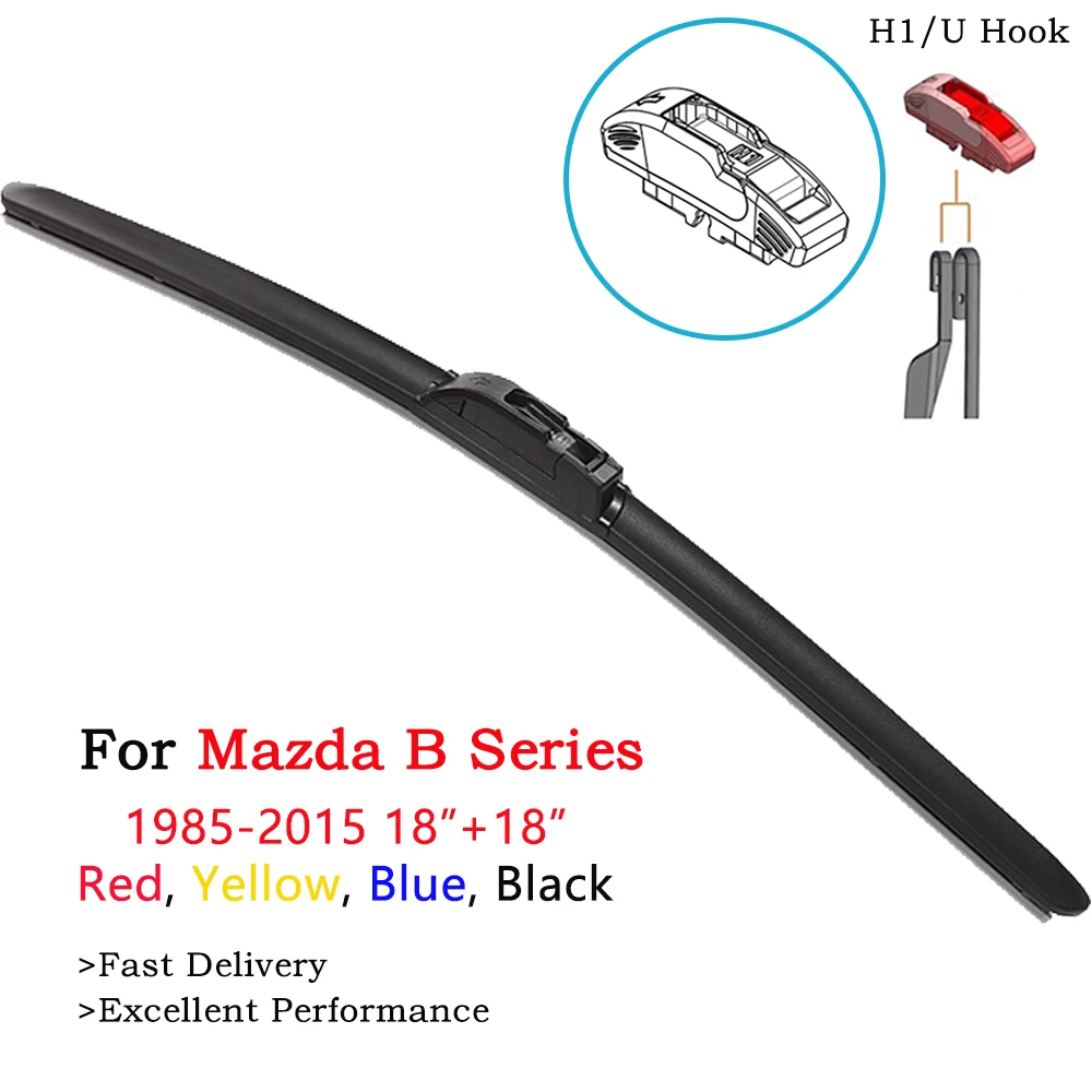 HESITE Colored Hybrid Windshield Wipers For Mazda B Series Car Front Windscreen Wiper Blades With 5A Natural Rubber Red 2Pcs 18"
HESITE Colored Hybrid Windshield Wipers For Mazda B Series Car Front Windscreen Wiper Blades With 5A Natural Rubber Red 2Pcs 18"