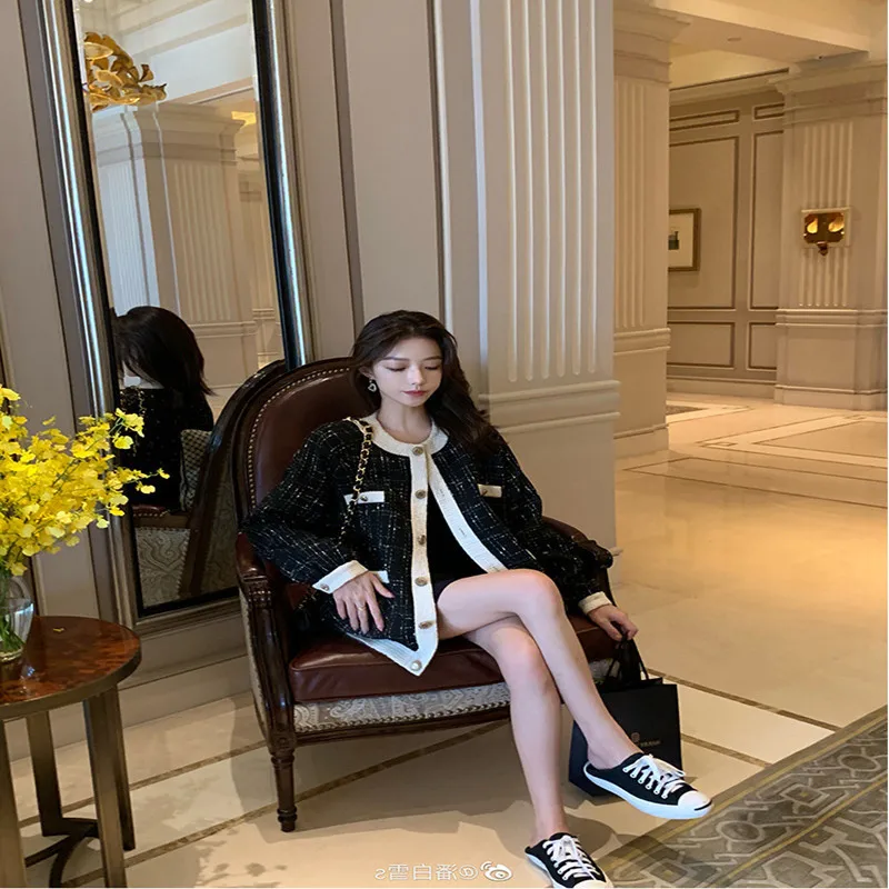 Contrast Color Tweed Plaid Graceful Short Jacket Women's 2019 New Style Spring And Autumn Korean-style Elegant Tops 
Contrast Color Tweed Plaid Graceful Short Jacket Women's 2019 New Style Spring And Autumn Korean-style Elegant Tops