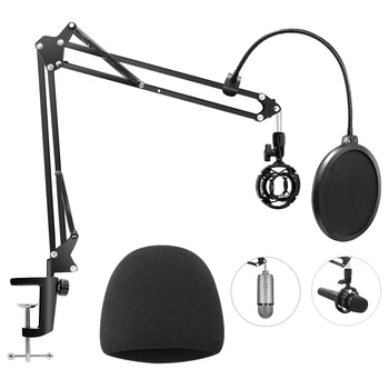 Microphone Stand Desktop Bracket Foldable Mic Tripod Holder with Shock Mount Wind Filter for Broadcast Conference Live Video
Microphone Stand Desktop Bracket Foldable Mic Tripod Holder with Shock Mount Wind Filter for Broadcast Conference Live Video