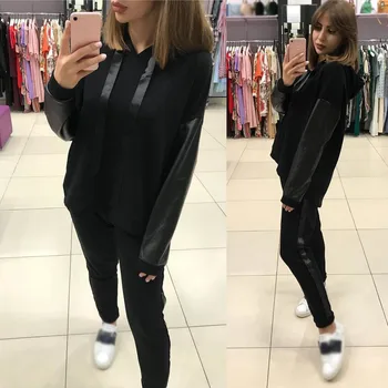2019 Fashion Women 2 Pcs Sets Solid Striped Hooded Tracksuit Workout Clothes Casual Loose Sweatshirts Joggers Suits
2019 Fashion Women 2 Pcs Sets Solid Striped Hooded Tracksuit Workout Clothes Casual Loose Sweatshirts Joggers Suits
