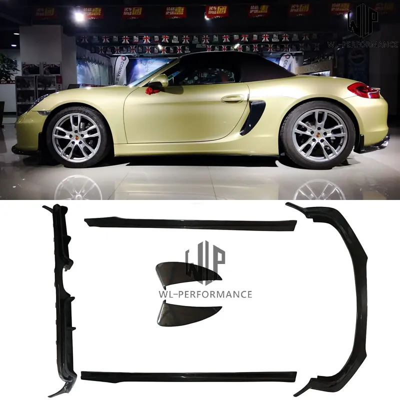 High Quality Carbon Fiber Car Body Kit Fornt splitter Rear diffuser Side skirts Side vents For Porsche Boxster Cayman 981 16-18
High Quality Carbon Fiber Car Body Kit Fornt splitter Rear diffuser Side skirts Side vents For Porsche Boxster Cayman 981 16-18