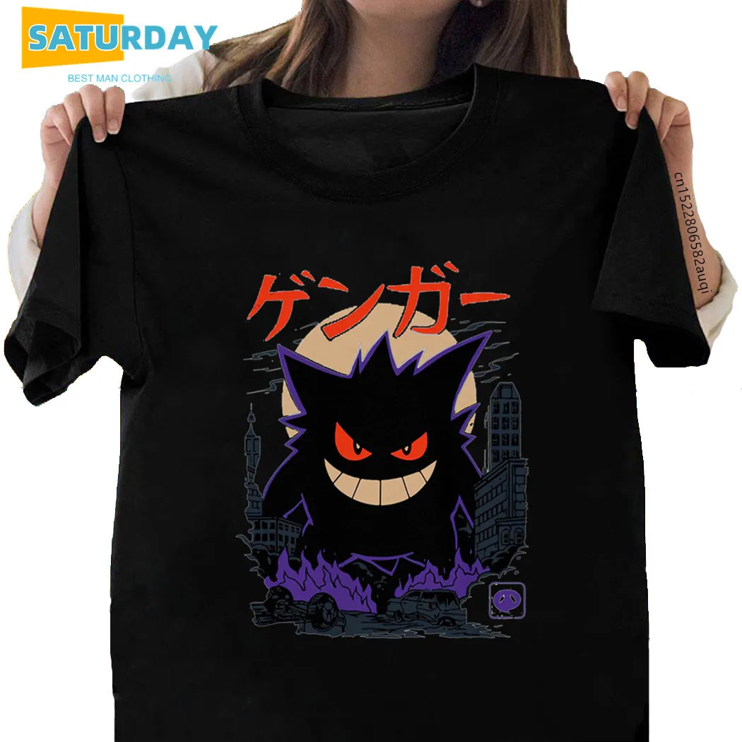 Женская футболка в японском стиле Gengar Kaiju из 100% хлопка аниме одежда готическом