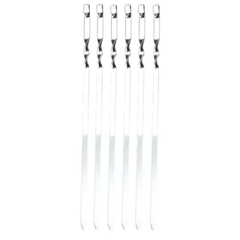 Barbecue Skewers Stainless Steel BBQ Needle Stickswith Slide Buckle Design Suitable ForOutings CookingTools 6 Pcs Silver
Barbecue Skewers Stainless Steel BBQ Needle Stickswith Slide Buckle Design Suitable ForOutings CookingTools 6 Pcs Silver