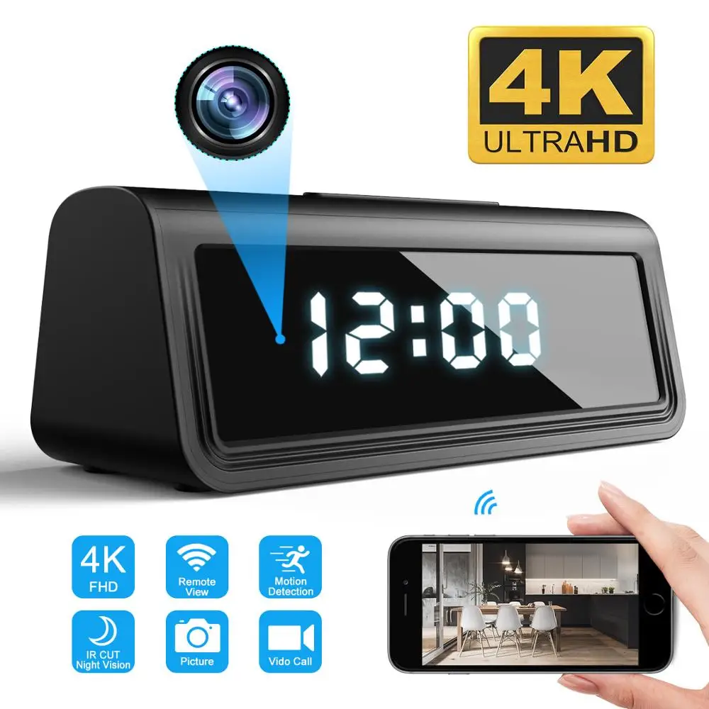 Wifi Mini Camera 4K HD Clock Micro Camera Espia Security Automatic Night Vision Motion Detection Remote Monitoring Home Camera
Wifi Mini Camera 4K HD Clock Micro Camera Espia Security Automatic Night Vision Motion Detection Remote Monitoring Home Camera