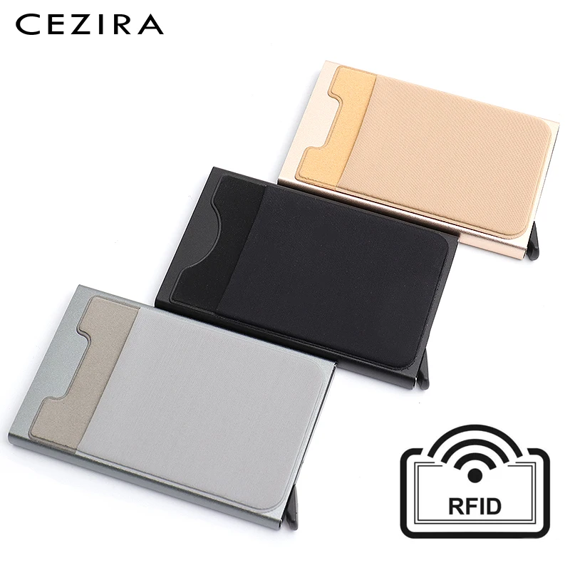 CEZIR RFID Protector Business Name Card Holders ID Credit Card Case Anti-thief Luxury Aluminum Wallet Small Security Metal Purse
CEZIR RFID Protector Business Name Card Holders ID Credit Card Case Anti-thief Luxury Aluminum Wallet Small Security Metal Purse