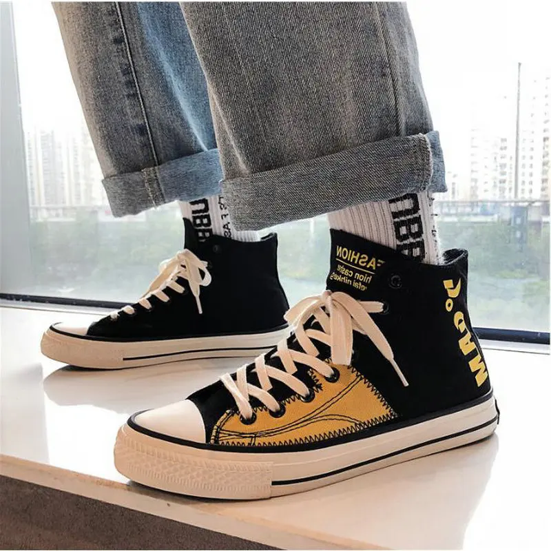 Boy Fashion Breathable Canvas Sneakers Lace-Up Comfortable black Shoes New Spring High Top Men Casual Vulcanize Shoes A55-11
Boy Fashion Breathable Canvas Sneakers Lace-Up Comfortable black Shoes New Spring High Top Men Casual Vulcanize Shoes A55-11