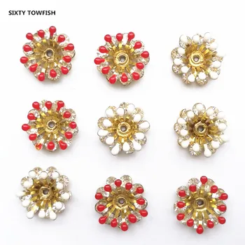 50 Pieces 13mm New Red/White Copper Filigree Rhinestone Flower Slice Charms Base Setting DIY Hair Jewelry Components Findings
50 Pieces 13mm New Red/White Copper Filigree Rhinestone Flower Slice Charms Base Setting DIY Hair Jewelry Components Findings