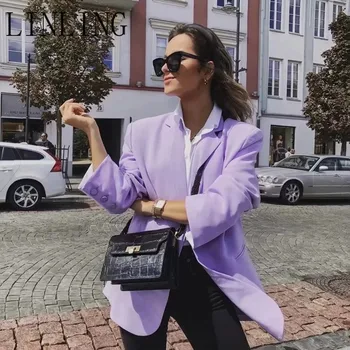 LINLING 2020 Ladies Loose Suits Coat Purple Casual Suit Jacket All-match Loose Suit Female Long Sleeve Blazer Girls Chic
LINLING 2020 Ladies Loose Suits Coat Purple Casual Suit Jacket All-match Loose Suit Female Long Sleeve Blazer Girls Chic