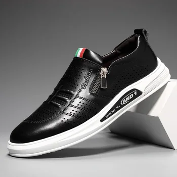 Hot Sale Men Casual Shoes Summer Leather Hollow Walking Shoes Mens Black White Designer Sneakers For Men Anti-Slip Flats Shoes
Hot Sale Men Casual Shoes Summer Leather Hollow Walking Shoes Mens Black White Designer Sneakers For Men Anti-Slip Flats Shoes