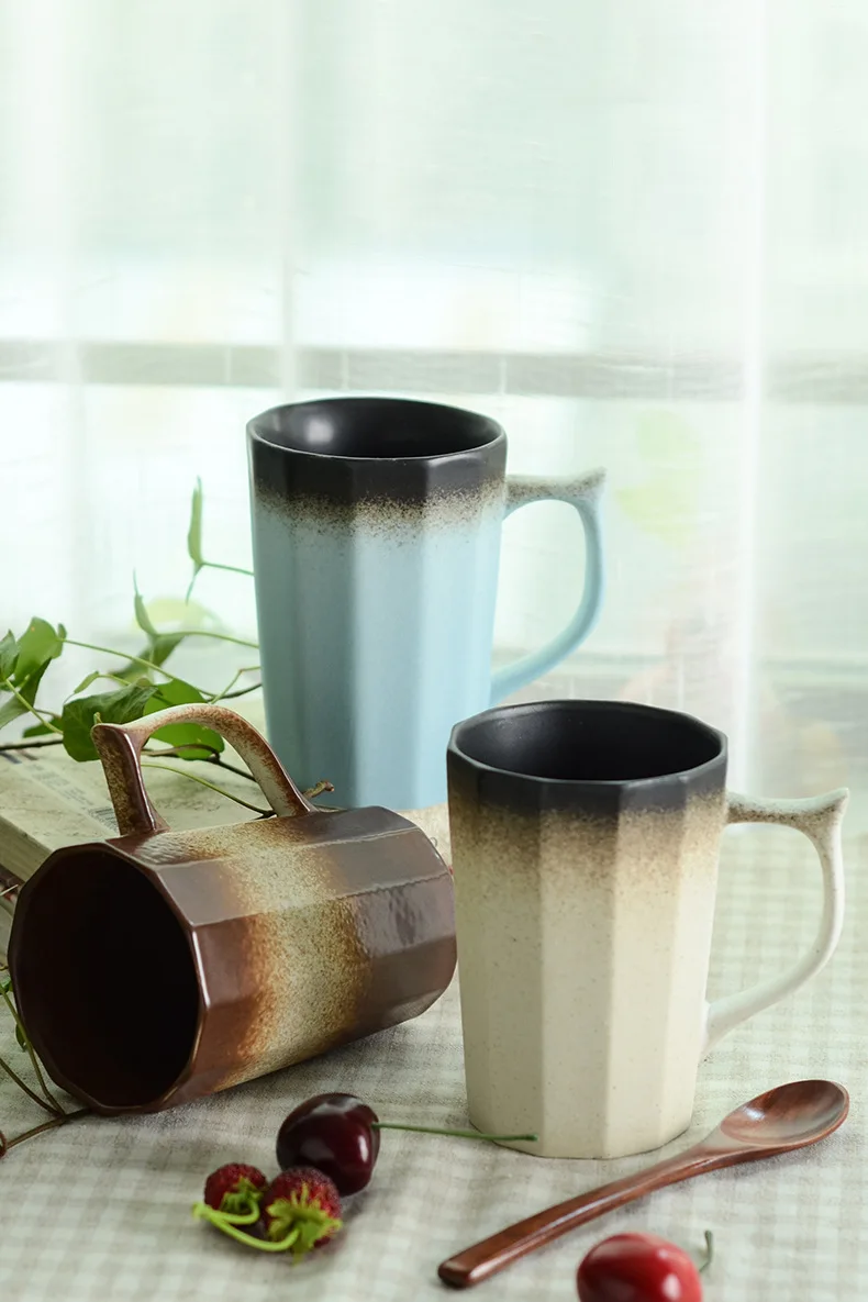 japan style ceramic cup retro coffee mug high-grade gradient