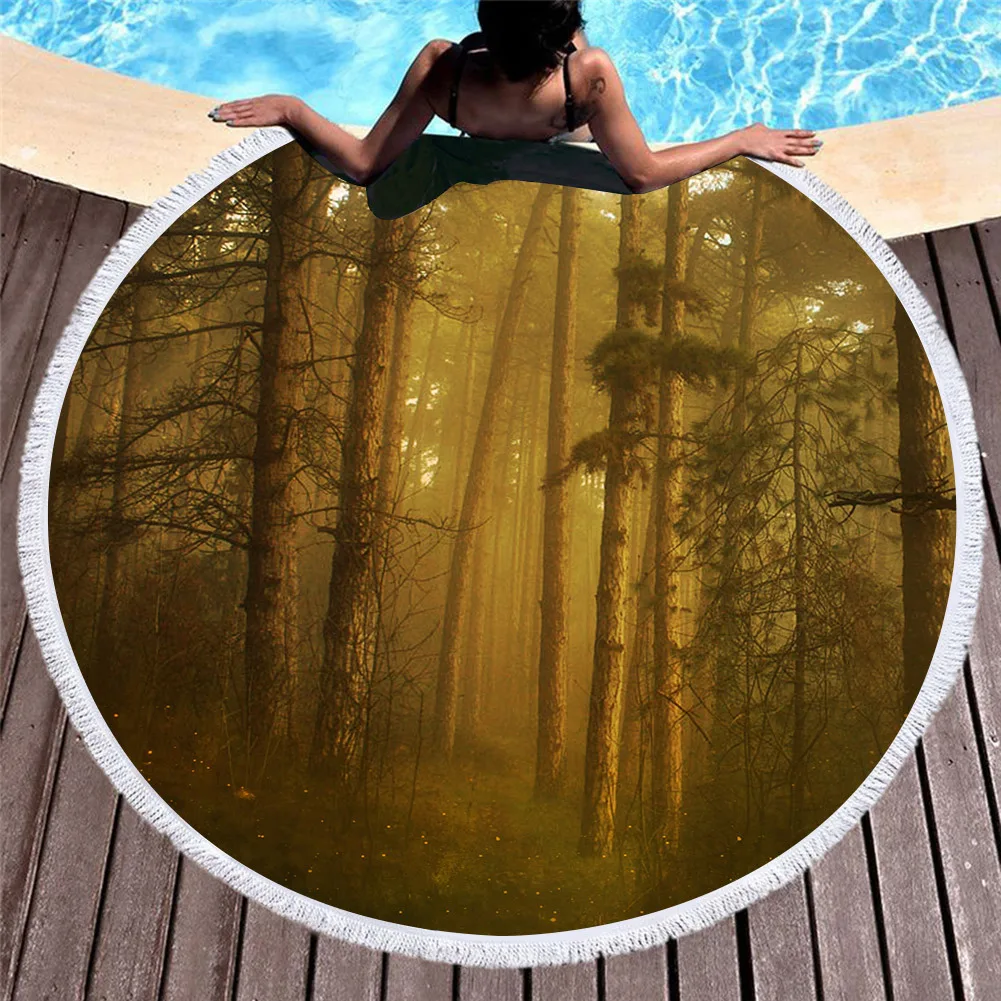 Hot Selling Psychedelic Forest Terry Cloth 3D Digital Printing Ultra Large round Beach Towel Seat Cushion
Hot Selling Psychedelic Forest Terry Cloth 3D Digital Printing Ultra Large round Beach Towel Seat Cushion