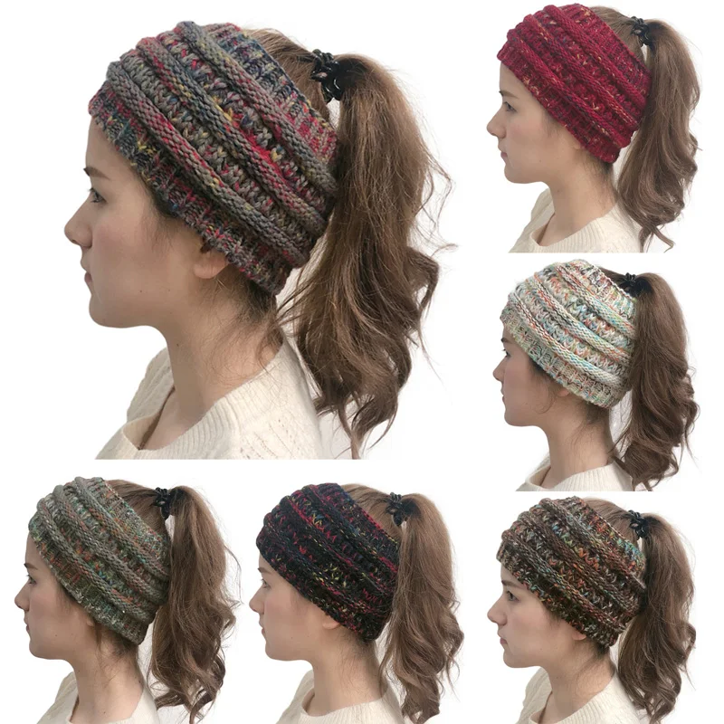 Women hat knit cap color dot knit ponytail hat widened empty top wool cap hedging cap Winter warm hat
Women hat knit cap color dot knit ponytail hat widened empty top wool cap hedging cap Winter warm hat