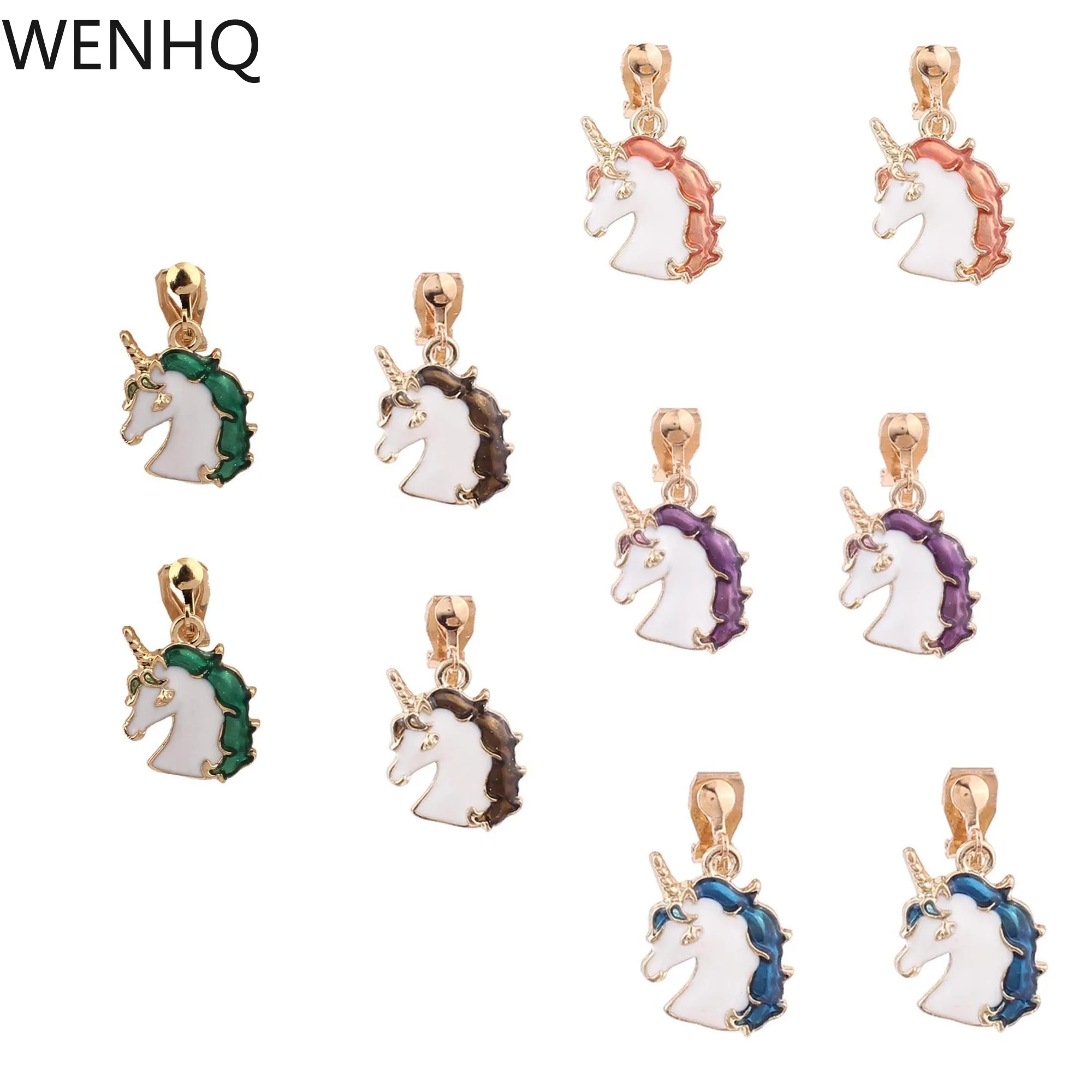 WENHQ Fashion Gold Color Enamel Unicorn Clip on Earrings Ear Clips for Little Girl Students Party Birthday No Pierced Earrings
WENHQ Fashion Gold Color Enamel Unicorn Clip on Earrings Ear Clips for Little Girl Students Party Birthday No Pierced Earrings