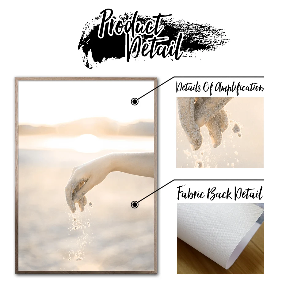 Sea Waves Beach Flower Girl Hand Tropical Wall Art Canvas Painting Nordic Posters And Prints Wall Pictures For Living Room Decor