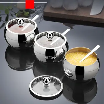Portable Sugar Bowl With Lid And Spoon Kitchen Stainless Steel Sugar Box Container Cooking Sugar Salt Spice Jar Storage Bottle
Portable Sugar Bowl With Lid And Spoon Kitchen Stainless Steel Sugar Box Container Cooking Sugar Salt Spice Jar Storage Bottle