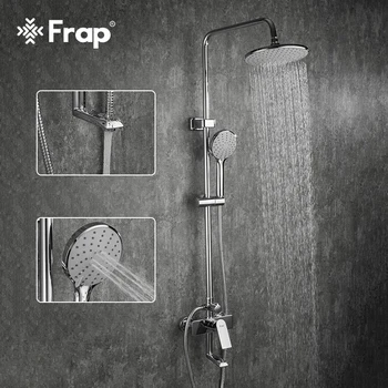 

Frap Chrome Bath Shower Faucets Set Bathtub Mixer Faucet Rainfall Shower Tap Bathroom Shower Head Exposed Shower Mixer Tap F2428