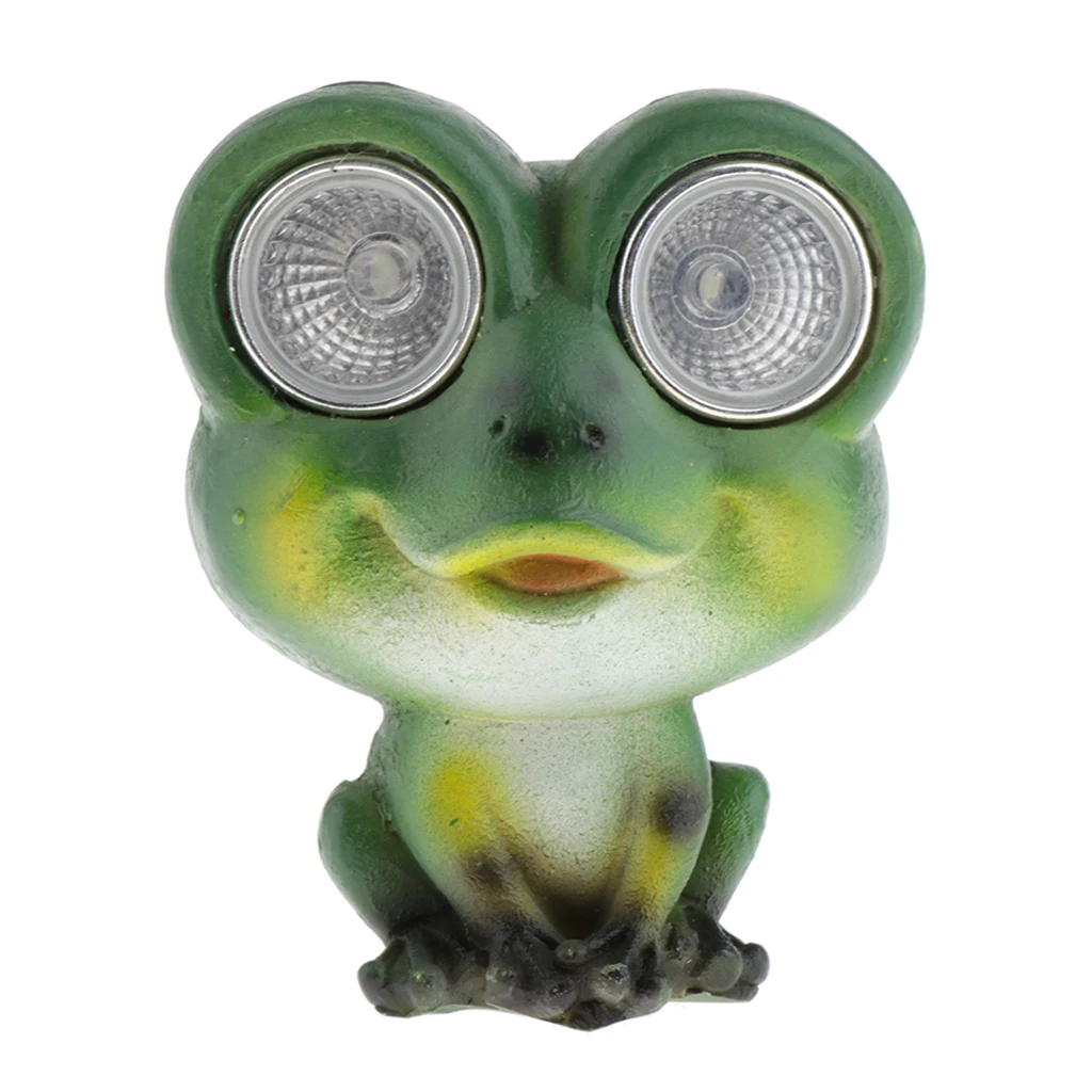 Solar Powered Garden Lights Frog Shaped Statue Lantern LED Path Light Lamp