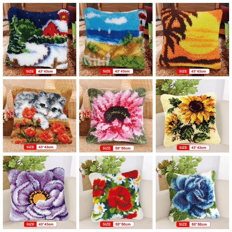 DIY Beautiful Scenery Flower Carpet Embroidery Pillow Knooppakket Needlework Set Latch Hook Cushion Button Package knoopkussen
DIY Beautiful Scenery Flower Carpet Embroidery Pillow Knooppakket Needlework Set Latch Hook Cushion Button Package knoopkussen