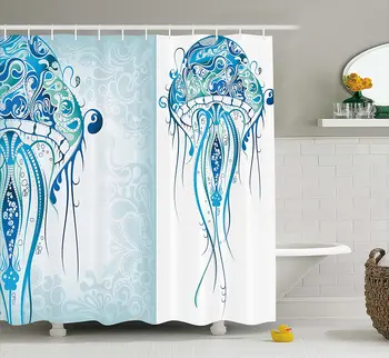 Marine Shower Curtain Ocean Jellyfish with Paisley Motifs Pattern Beach Fishy Prints Design Cloth Fabric Bathroom Decor
Marine Shower Curtain Ocean Jellyfish with Paisley Motifs Pattern Beach Fishy Prints Design Cloth Fabric Bathroom Decor