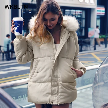 Hooded Down Coat Women Fur Collar Long Sleeve Zipper Pocket Cotton Jacket Casual Loose Streetwear Plus Size Winter Warm Coat
Hooded Down Coat Women Fur Collar Long Sleeve Zipper Pocket Cotton Jacket Casual Loose Streetwear Plus Size Winter Warm Coat