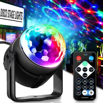 Stage Light With Remote Control RGB LED Party Lights Disco Lights DJ Mini Lamp Lighting Atmosphere for Wedding Show Club Bar 
Stage Light With Remote Control RGB LED Party Lights Disco Lights DJ Mini Lamp Lighting Atmosphere for Wedding Show Club Bar
