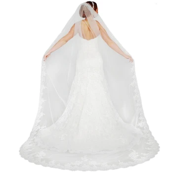 One Layer Tulle 3 Meters Long Wedding Veil Bridal Veils White Lace Edge with Comb Wedding Accessories Veil
One Layer Tulle 3 Meters Long Wedding Veil Bridal Veils White Lace Edge with Comb Wedding Accessories Veil