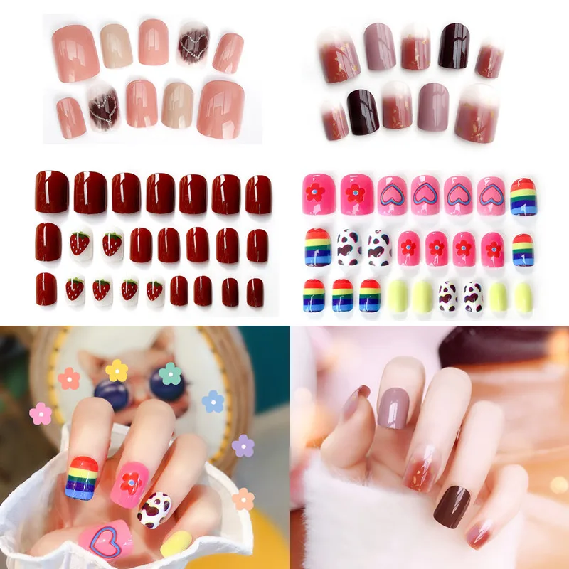 24pcs/set Gentle Cute Summer Nail Art Fake Nails Double-sided sticker Lasting Acrylic Finger Tip Decorated UV Gel Accessories
24pcs/set Gentle Cute Summer Nail Art Fake Nails Double-sided sticker Lasting Acrylic Finger Tip Decorated UV Gel Accessories