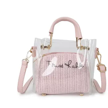 WoMan Transparent Small Handbag Straw Shoulder Bag Summer Beach Purse Satchel Crossbody Tote
WoMan Transparent Small Handbag Straw Shoulder Bag Summer Beach Purse Satchel Crossbody Tote