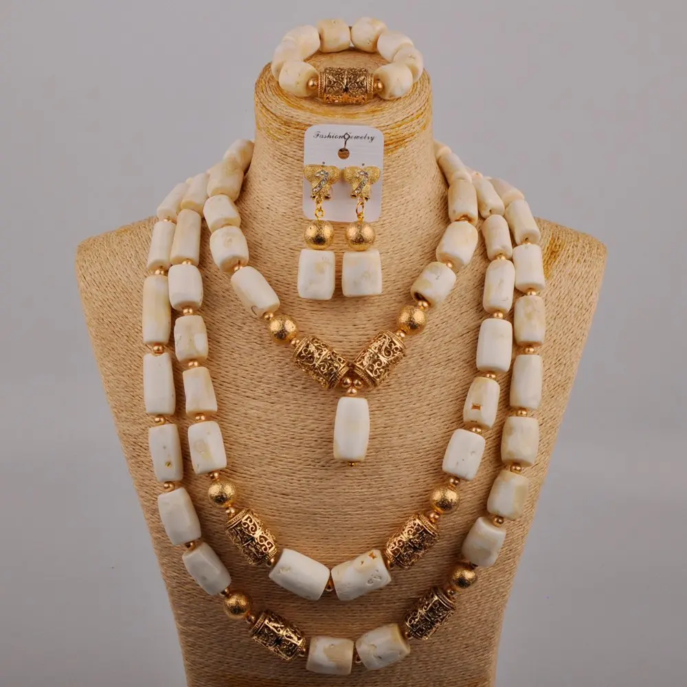 Wedding Jewelry African Bride Wedding Accessories Nigerian Female Jewelry White Natural Coral Bead Necklace Set AU-498
Wedding Jewelry African Bride Wedding Accessories Nigerian Female Jewelry White Natural Coral Bead Necklace Set AU-498